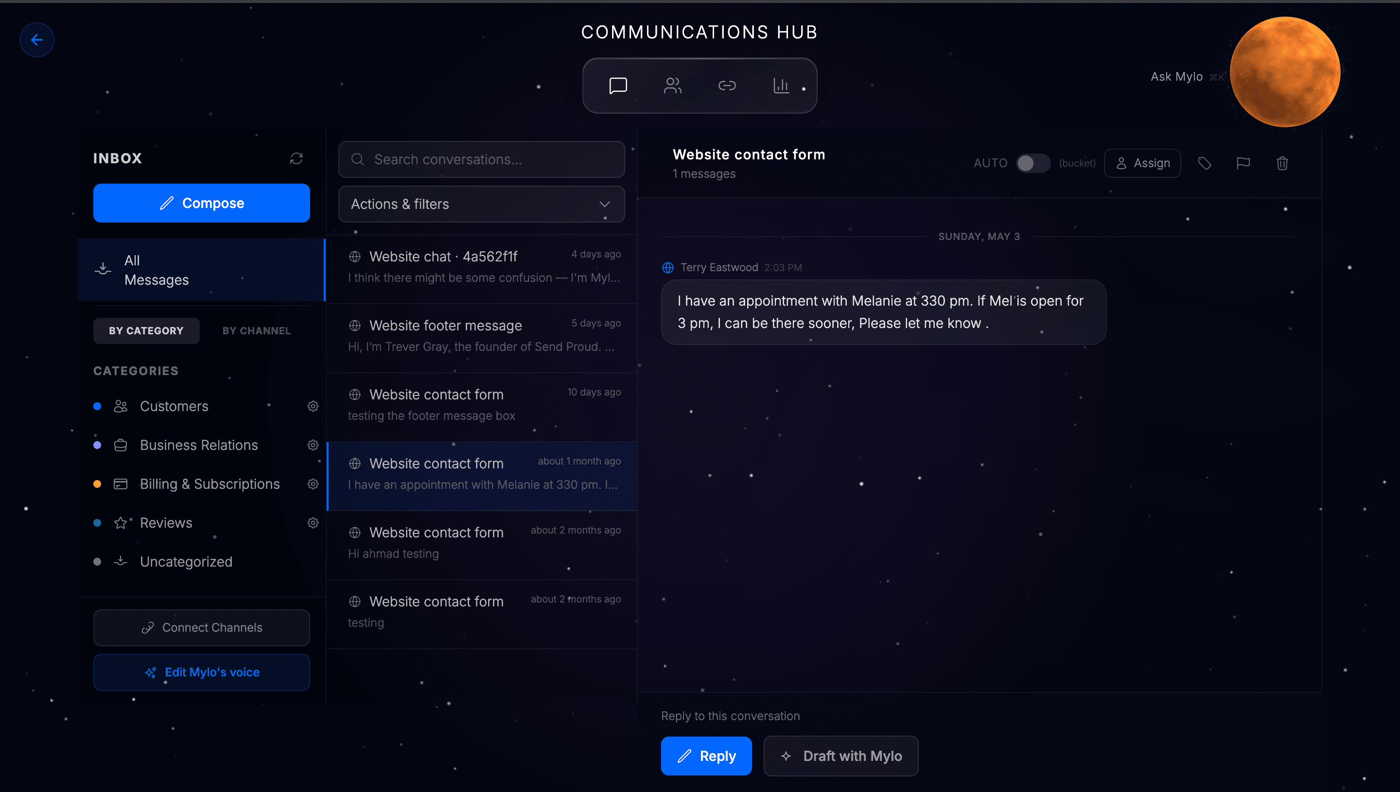 MythOS Pro inbox